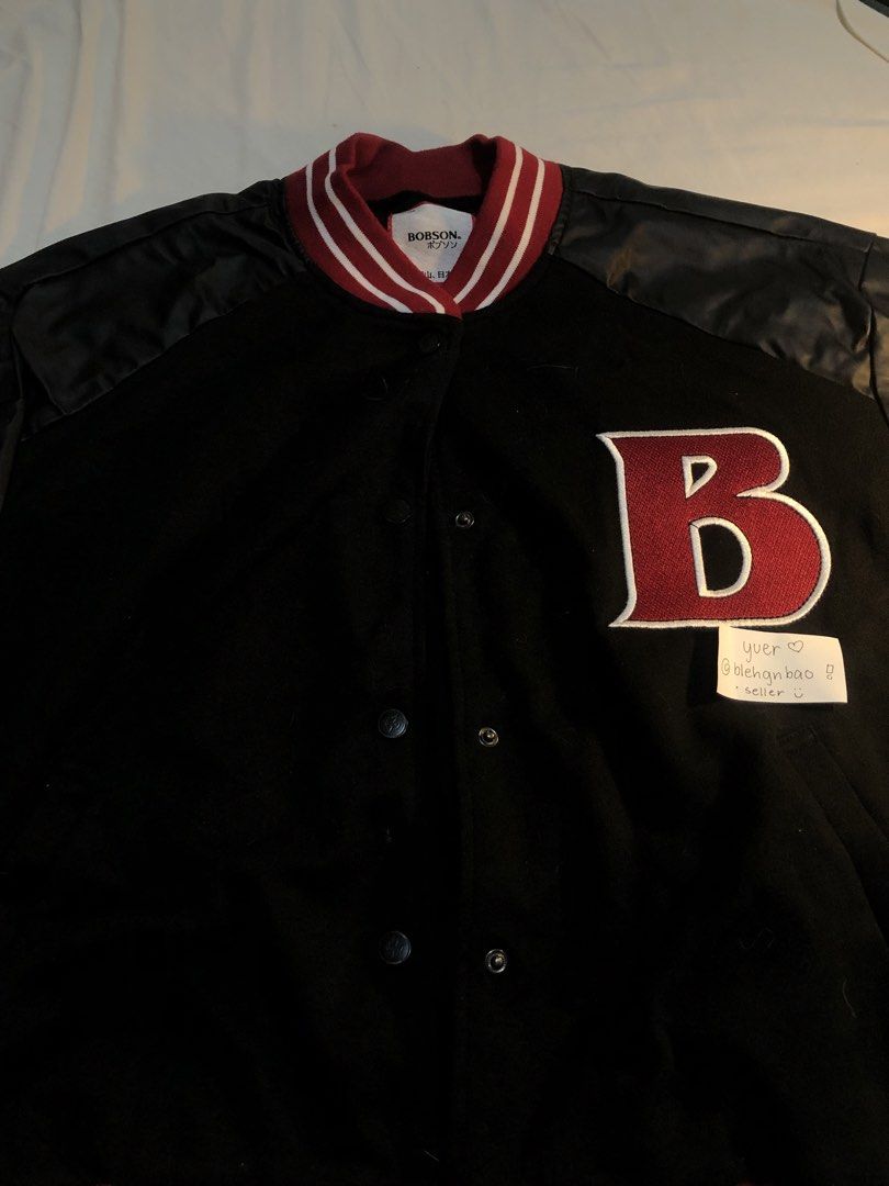 bobson chic black and red varsity jacket size s (Category: Coats, Jackets and Outerwear) located in Manila. Submitted by blehgnbao (Listing ID 1468766238, Image 1). Description: 🤍 from cavite area •never been worn, just stored in my closet •can be fit for women as well •auth bobson jacket sf covered by buyer :) lalamove delivery & gcash payment only. dm for more details!.