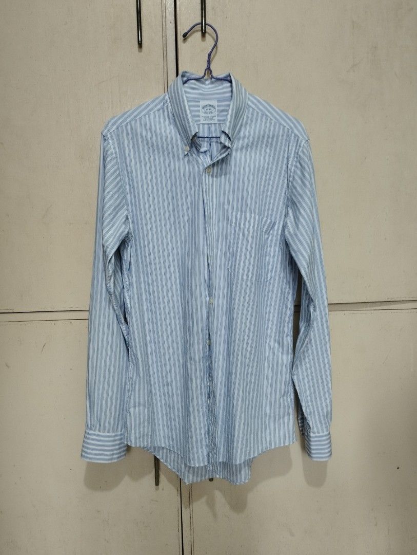 Brooks Brothers (Category: Formal Shirts) located in San Fernando. Submitted by nerosales (Listing ID 1468730831, Image 1). Description: Brooks Brothers Button Down Shirt width - 19 inches length - 30 inches good condition, no stain, no tear 450 pesos only SM City Pampanga Shipping: J&T Payment: Gcash NO COD NO COP NO WAYBILL FIRST.