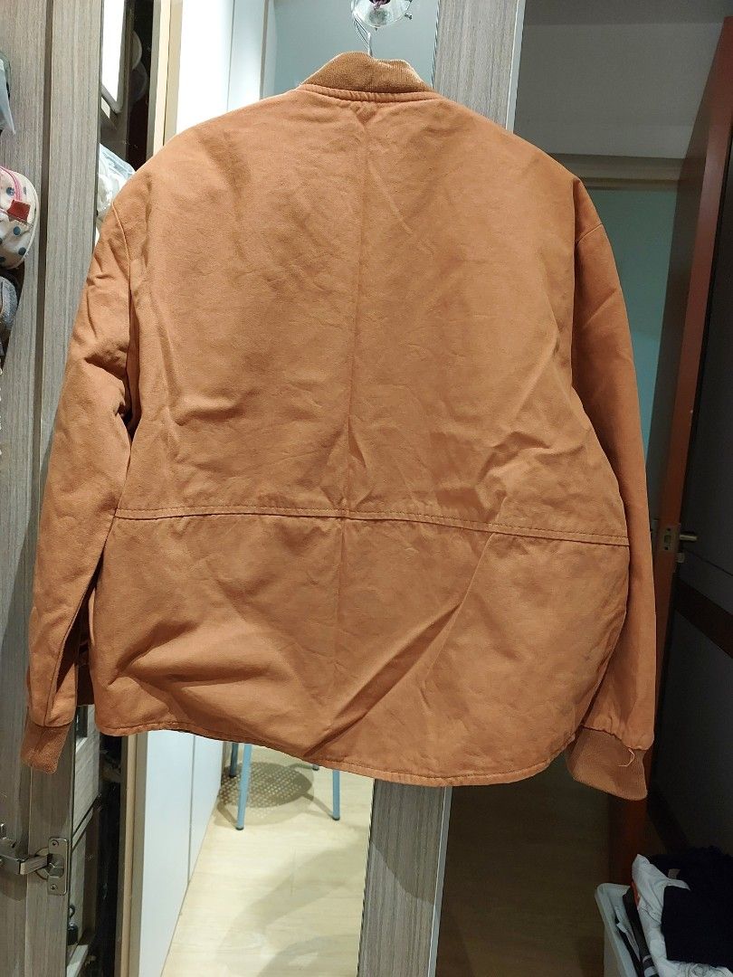 Brown Button-Up Jacket (Category: Coats, Jackets and Outerwear) located in Singapore. Submitted by jasminelch (Listing ID 1468791925, Image 3). Description: - Brand new without tag - Brown button-up jacket with structured panelling - Comfortable ribbed collar and long sleeves with ribbed cuffs - Smooth inner lining in a contrasting warm tone - Clean fabric finish throughout - Versatile casual outer layer, easy to match with various outfits - Cond