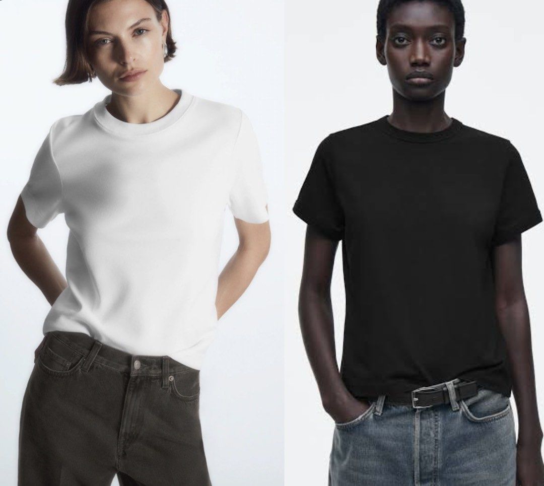 CLEARANCE SALE❣️[Bundle] COS Crew Neck T-Shirts (Category: Shirts) located in Quezon City. Submitted by kte15 (Listing ID 1468810208, Image 1). Description: Solid crew neck t-shirts in white and black from COS. Regular fit, cotton blend, heavyweight fabric. Perfect daily staple. RFS: Don't reach for both as much..