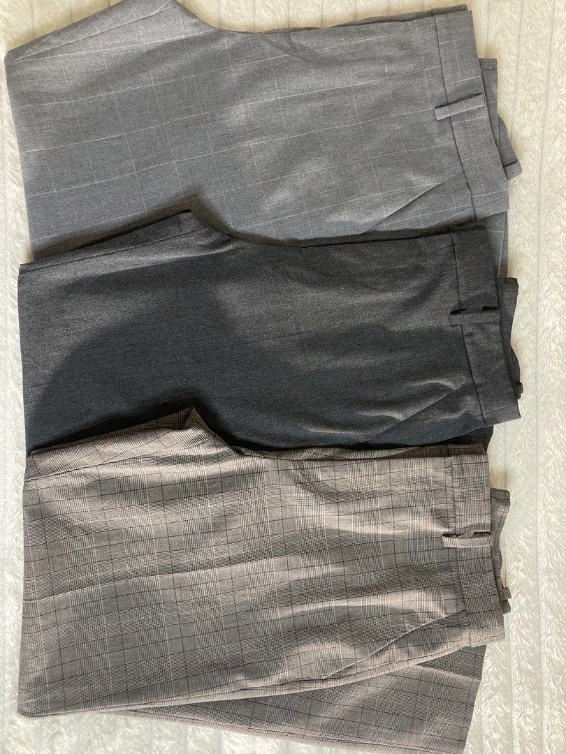 BUNDLE UNIQLO Smart Ankle Pants size S (Category: Other Bottoms) located in Makati City. Submitted by _allthingsuniqlogumuji (Listing ID 1468736515, Image 1). Description: ✦ AUTHENTIC | PRISTINE CONDITION ◇ TAG SIZE: s ◇ COLOR: gray, brown, dark gray ◇ ACTUAL MEASUREMENTS: waist 14" x length 36" 𓂃 Please check measurements before purchasing. ✦ FIRST TO PAY = PRIORITY ◇ MOP: GCASH / BPI ◇ CROSS-LISTED ✦ PICK-UP Lalamove / Grab 𓂃 Advance scheduli
