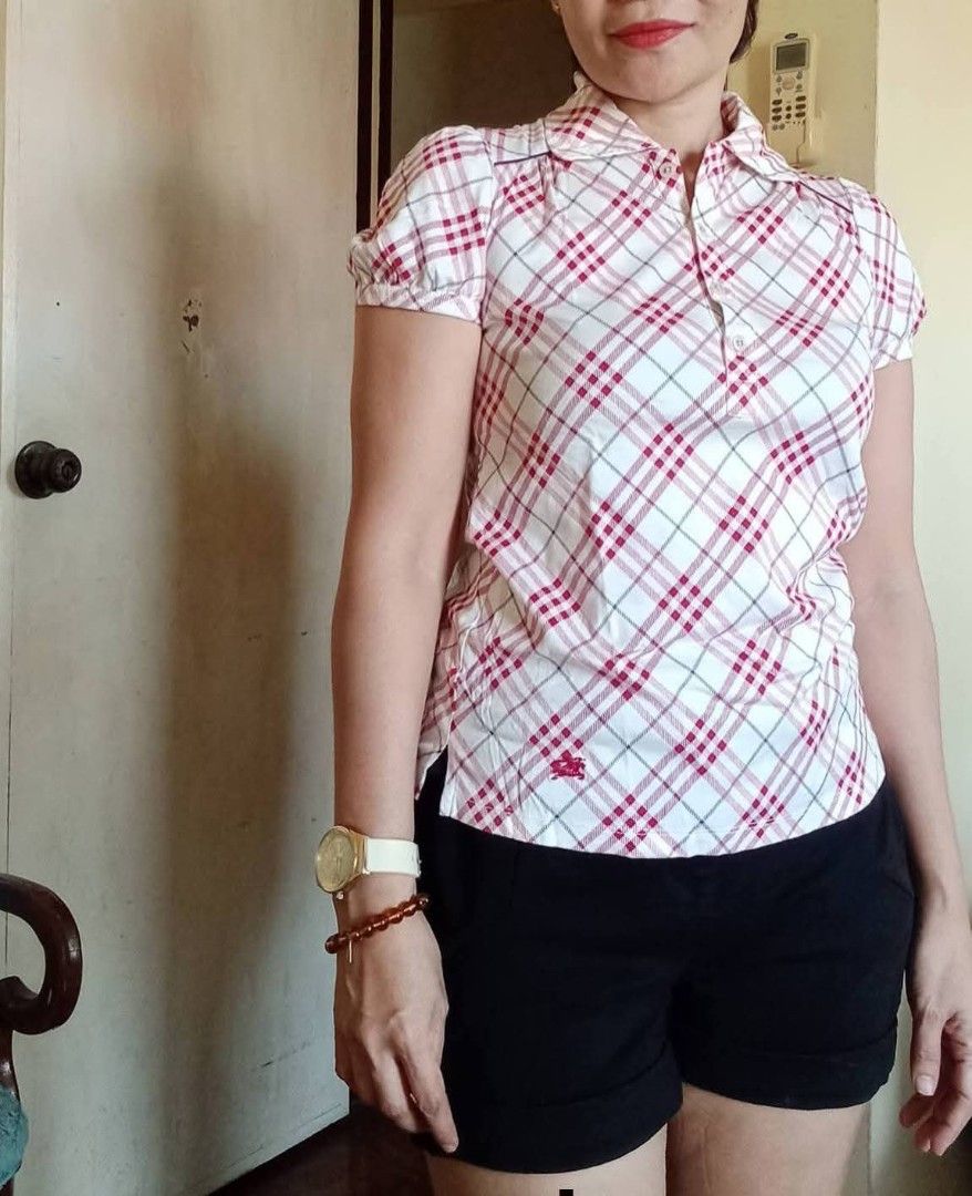 Burberry Blue Label Blouse (Category: Blouses) located in Angeles City. Submitted by mjshoppingretail (Listing ID 1468749388, Image 1). Description: orig BB like new small med/Med.