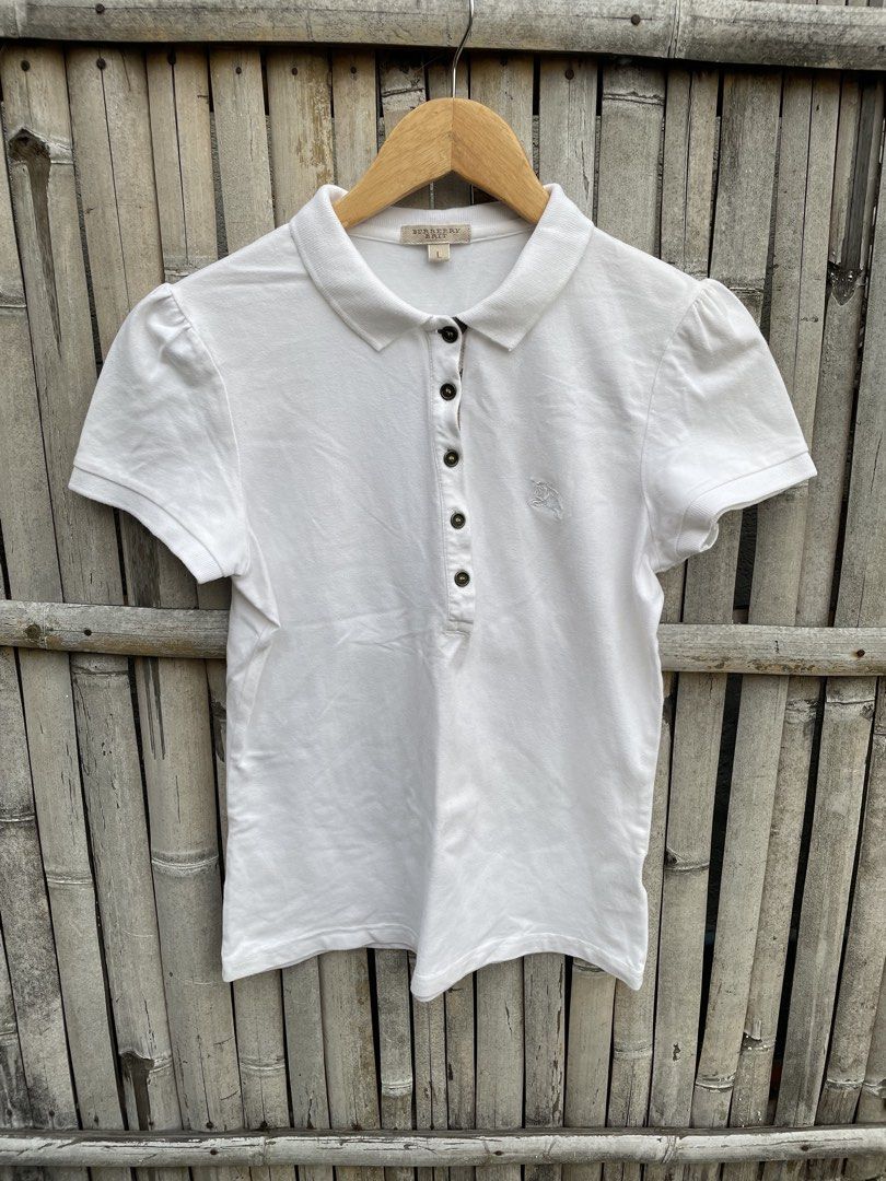 burberry polo (Category: Shirts) located in Manila. Submitted by heironjay140351 (Listing ID 1468799540, Image 1). Description: no issue size : small - medium large on tag pero size small - med true size excellent condition.