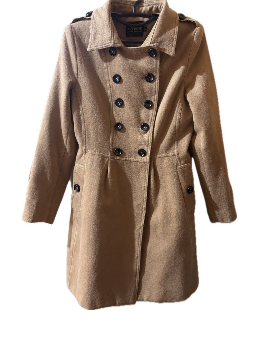 Camel/ Light brown wool coat (Category: Coats, Jackets and Outerwear) located in Baguio. Submitted by michm (Listing ID 1468768766, Image 2). Description: Thick material, see last photo for minor flaw on the inside Best fits XS to S, I’m now a semi-M and the shoulders are a bit tight for me Length: 33” —— Please note that Colors may vary slightly due to lighting, photos, and screen settings. But I do my best to describe each item accurately. No r