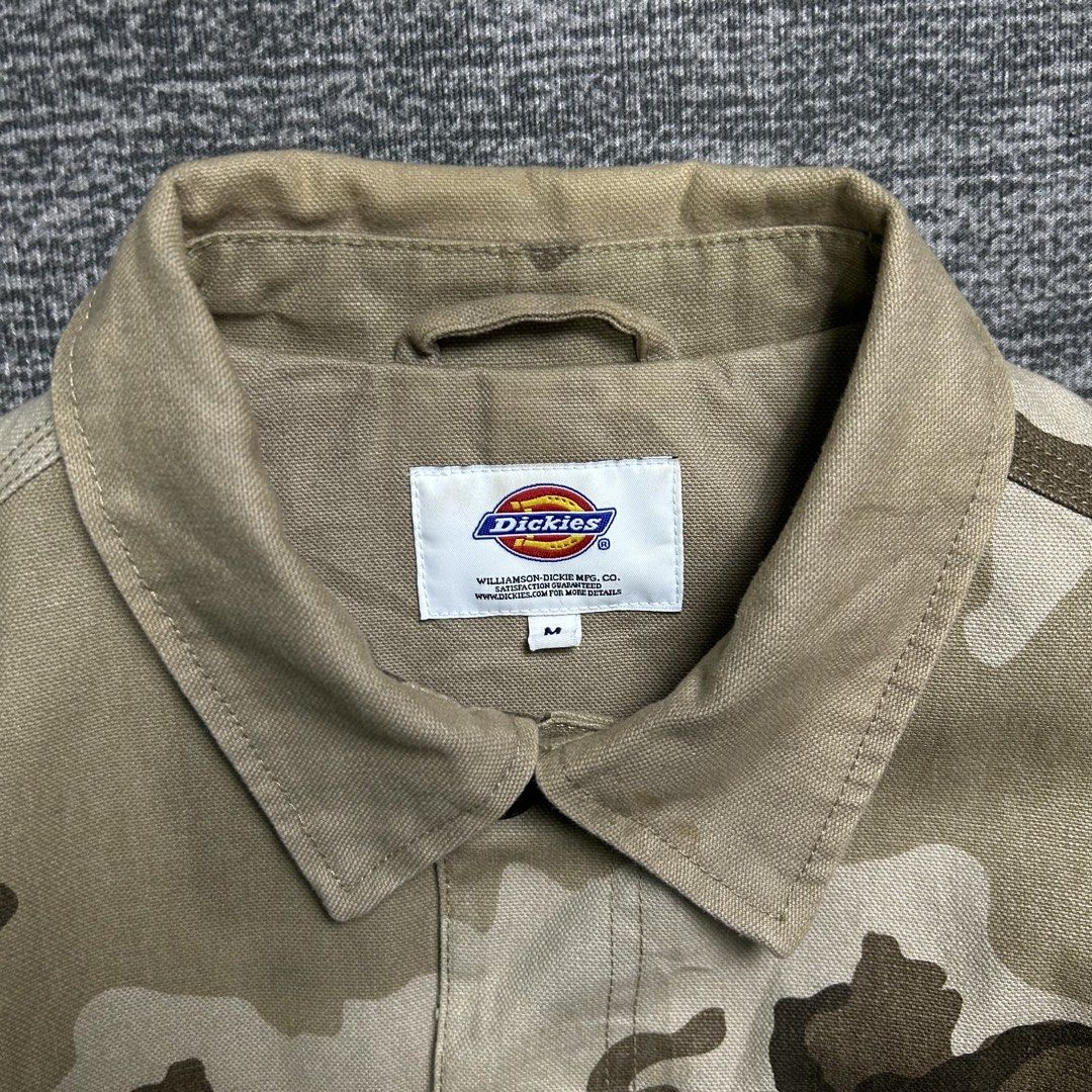 Camou Dickies Jacket (Category: Coats, Jackets and Outerwear) located in Angeles City. Submitted by doykthrift (Listing ID 1468853923, Image 3). Description: Camou Dickies Jacket Size: Medium To Large Measurement: W21” x L28” Issue (s): None Condition: 9.5/10.