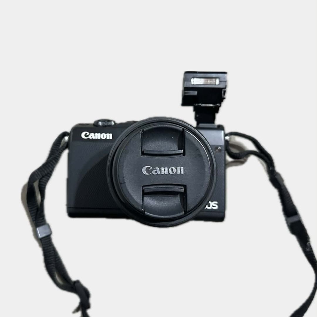 Canon eos m100 mirrorless camera (Category: Cameras) located in Paranaque City. Submitted by annvzsn (Listing ID 1468798072, Image 1). Description: Color: black Bought in: carousell Condition: well used Details: - 24.2 megapixels - APS-C CMOS Sensor - Interchangeable lens system - 3-inch 180° flip-up touchscreen - Built-in pop-Up flash - Wifi + bluetooth - Full HD 1080p video - Auto & scene modes - Compact & lightweight mirrorless camera - All is