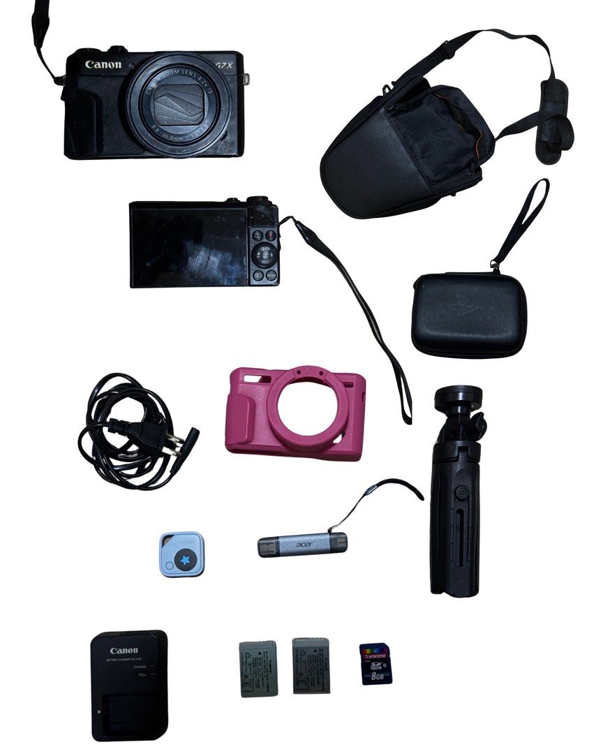 Canon G7X Mark II (Category: Cameras) located in Manila. Submitted by isobelxcarreon (Listing ID 1468794226, Image 1). Description: Freebies: Charger 2 Canon Batteries 8GB SD Card (Transcend) Camera Silicone Case Card Reader (USB) Camera Case Camera Bag Smart Tag (Tracker) Camera Stand Fully functional. Minor cosmetic wear: silicone body is peeling and lifting (as shown) but does not affect functionality of the camera. RFS: No longer being used..