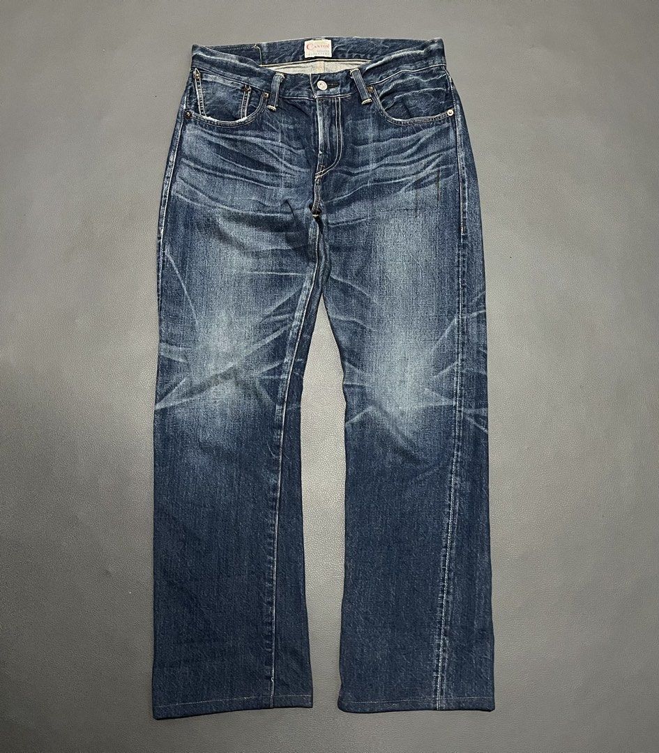 Canton 110 Jeans W30 L30 (Category: Jeans) located in General Santos City (Dadiangas). Submitted by thiftnibadi3 (Listing ID 1468842293, Image 1). Description: - Brand: Canton Denim (Lot 110) - Size: Tagged W30 L30 - Material: 100% Cotton - Details: Beautiful natural fading, great honeycombs on back legs, and classic five-pocket design - Branding: Leather patch on back waistband with red Canton lettering - W 30/31 - L 38 Alterd issue.