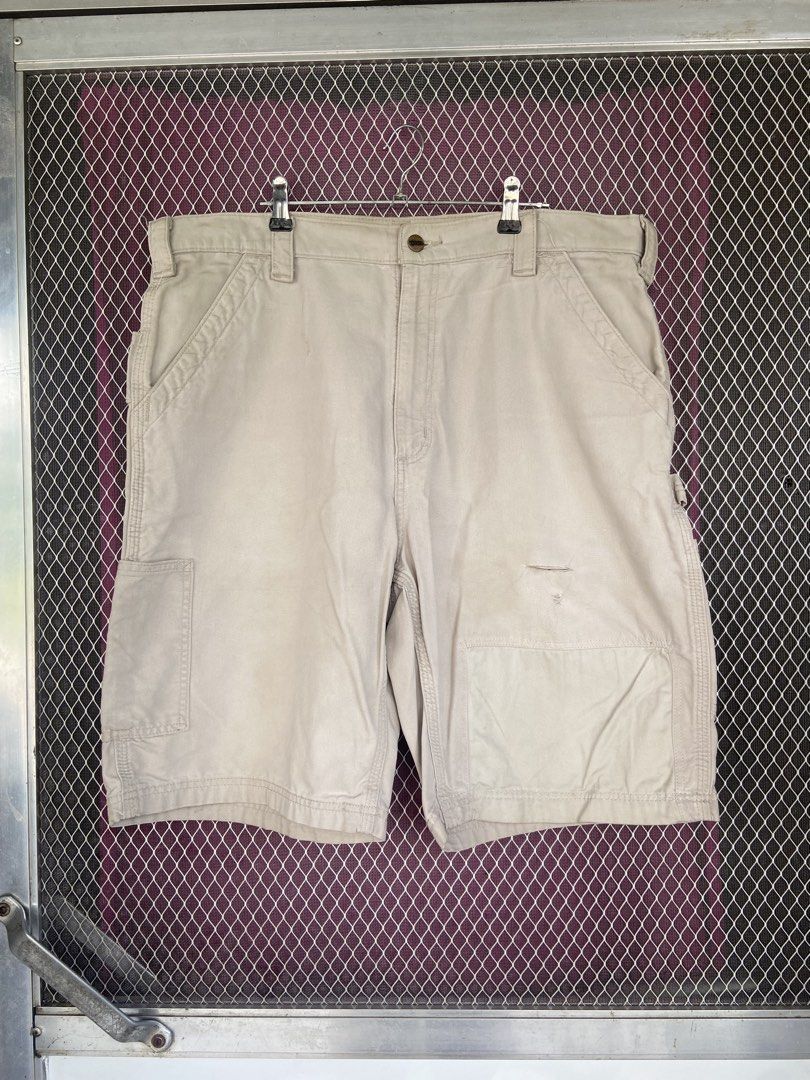 Carhartt carp jorts (Category: Shorts) located in Pasig City. Submitted by tindaniyhuri (Listing ID 1468804145, Image 1). Description: Carhartt carpenter jorts Size W38 L22 Issue pinhole (still look good)🥰 Need wash Nego .