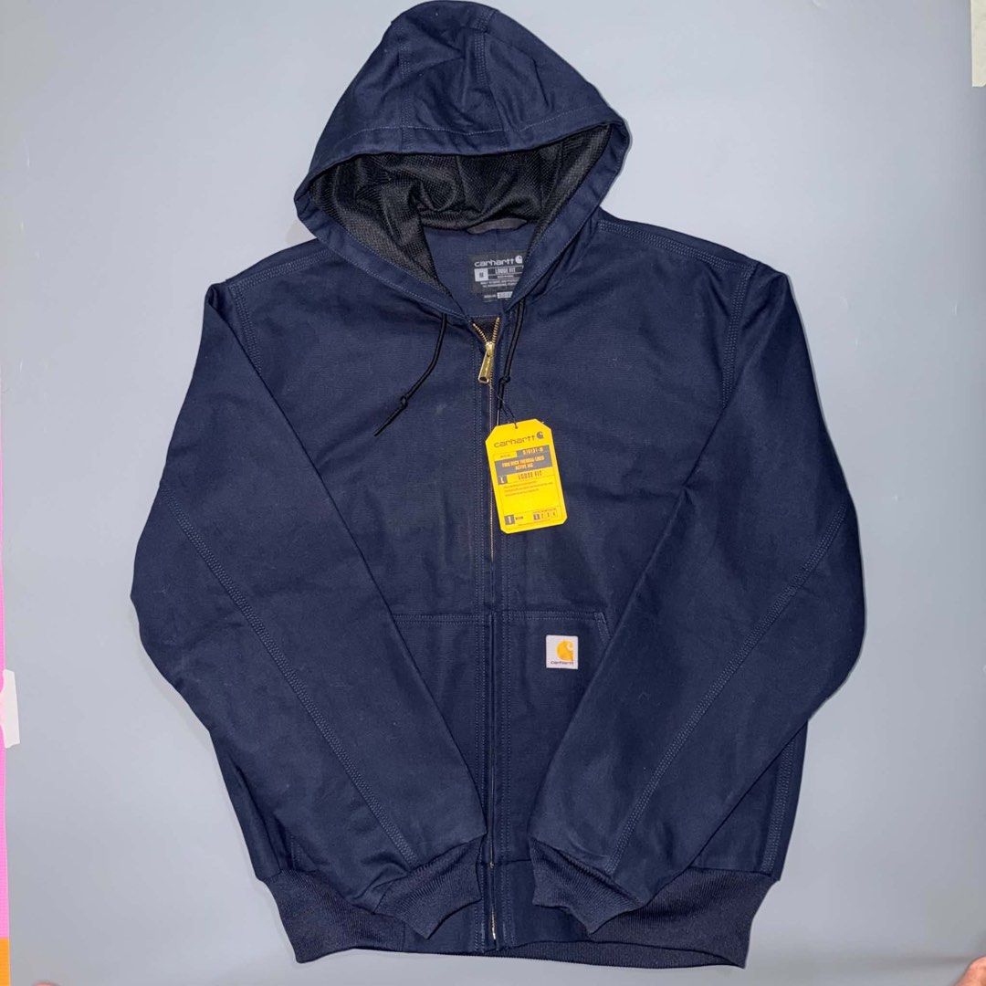 Carhartt Firm Duck Thermal Lined Active Jacket Dark Navy (Category: Coats, Jackets and Outerwear) located in Santa Rosa. Submitted by n.vallermosa (Listing ID 1468919787, Image 1). Description: Ch J131 DNY Size on tag Medium Dimes 25.5x28 Brand new condition with tags Price 8500 or OBO - Brand: Carhartt - Style: Firm Duck Thermal-Lined Active Jacket (Model: OJ0131-M) - Color: Navy - Condition: Brand new with original tags attached - Fit: Loose fi