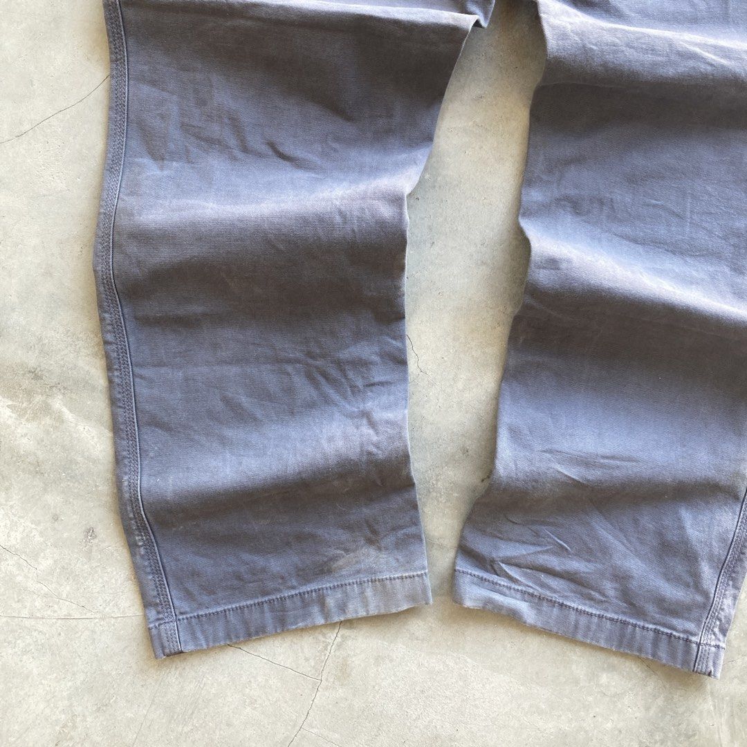 Carhartt Gray Relaxed Fit (Category: Jeans) located in Santa Barbara. Submitted by evrysundayvintage (Listing ID 1468927847, Image 3). Description: Dimenions Waist: 36” Length: 44” Leg opening: 9” Stains Complete tags Very minimal scratch.