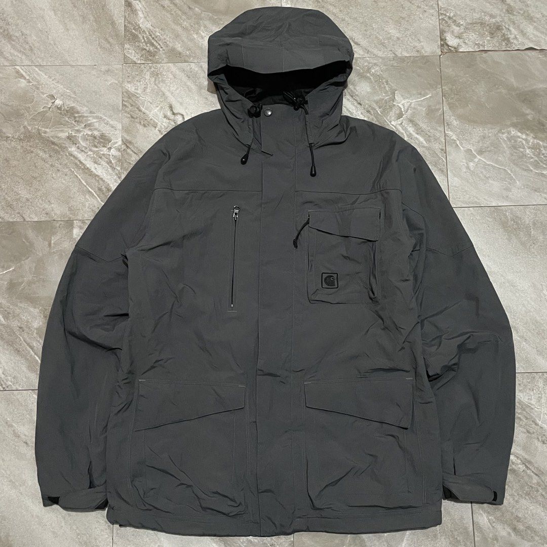 Carhartt WIP Grey Shield Utility Jacket (Category: Coats, Jackets and Outerwear) located in Manila. Submitted by astral_ (Listing ID 1468822756, Image 1). Description: Carhartt WIP Grey Shield Utility Jacket Size: Medium Condition: Excellent Issue: None Dimes Width: 23 in Length: 29 in Price: 3,000 shipped.