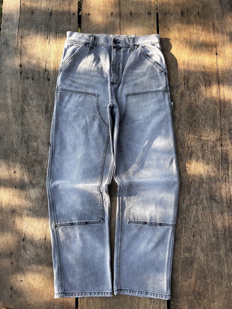 Carhartt Double Knee Carpenter Denim Pants Light Wash (Category: Jeans) located in Mapandan. Submitted by thriftyfits.670 (Listing ID 1468927421, Image 2). Description: CARHARTT DOUBLE KNEE 32 43 14 9.5 super minimal stains.