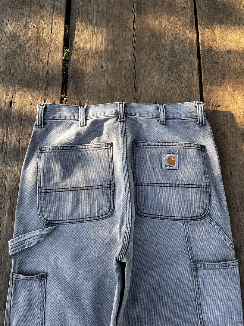 Carhartt Double Knee Carpenter Denim Pants Light Wash (Category: Jeans) located in Mapandan. Submitted by thriftyfits.670 (Listing ID 1468927421, Image 3). Description: CARHARTT DOUBLE KNEE 32 43 14 9.5 super minimal stains.
