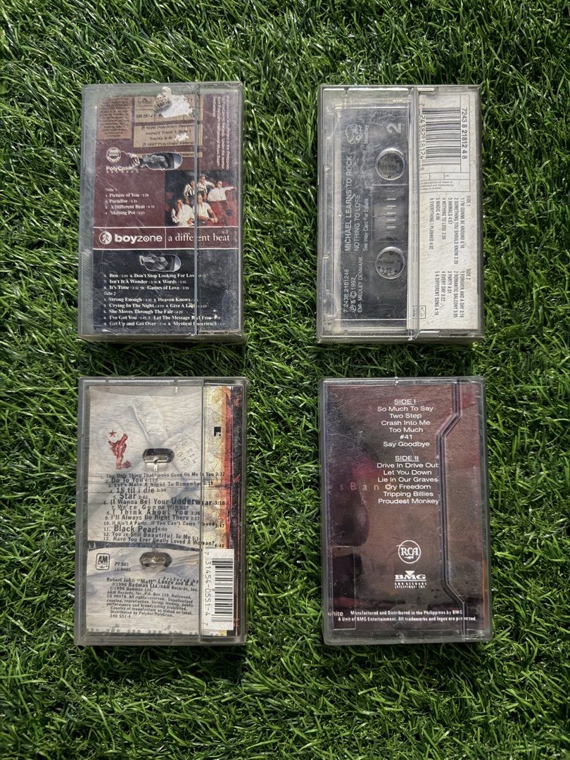 Cassette Tapes Bundle or Split (Category: CDs & DVDs) located in Makati City. Submitted by thethrilltofind (Listing ID 1468853108, Image 2). Description: Boyzone - A Different Beat (1996) Bryan Adams - 18 Til I Die (1996) Dave Matthews Band - Crash (1996) Michael Learns to Rock - Nothing to Lose (1997) ₱150 each, take all ₱500 only..