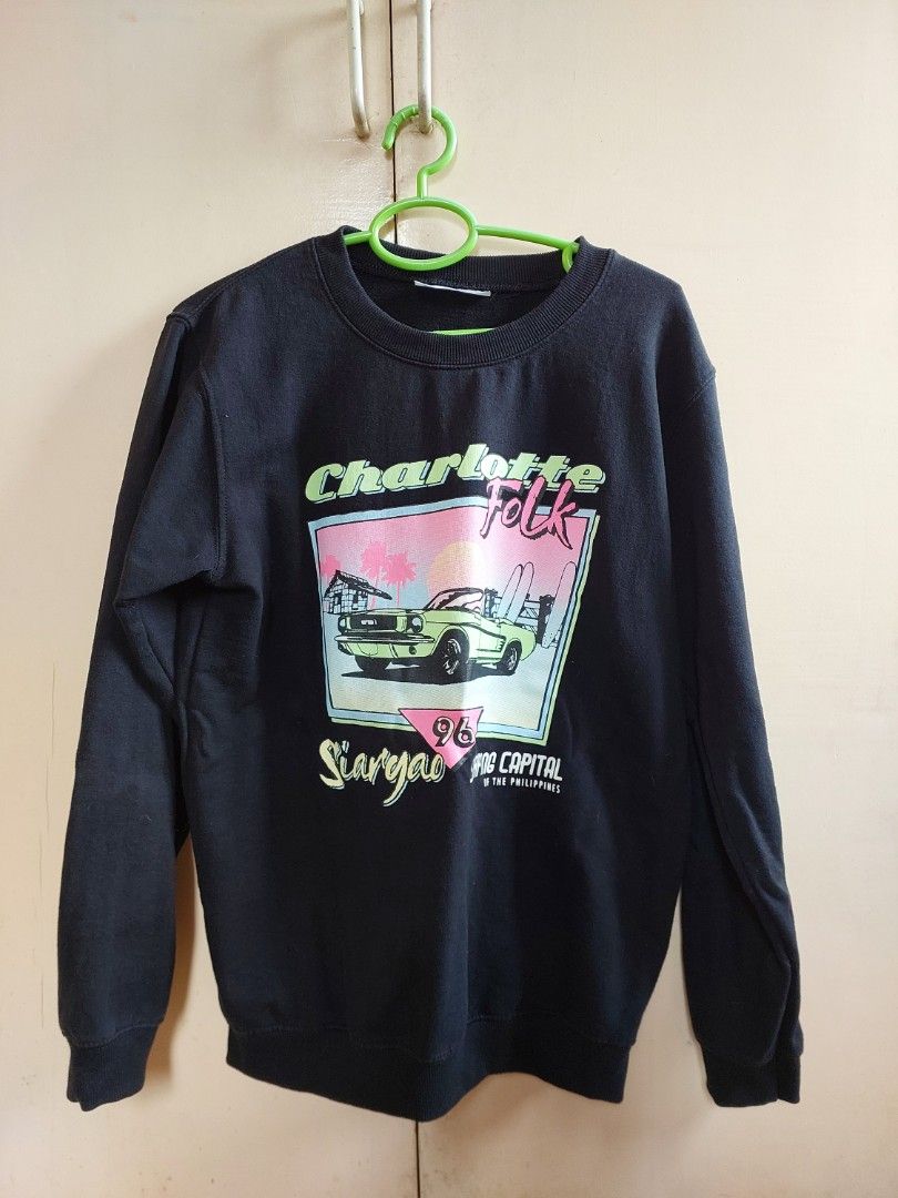 CF Black Sweater Surfing Capital (Category: Coats, Jackets and Outerwear) located in Manila. Submitted by kodaprimo_ (Listing ID 1468743322, Image 1). Description: print is still good.