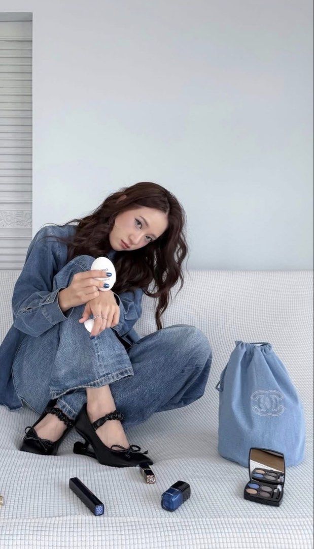 Chanel Denim Blue Drawstring Bag Pouch (Category: Purses & Pouches) located in Taytay. Submitted by angeltyyyy (Listing ID 1468729516, Image 3). Description: authentic, complimentary gift from chanel 🫶🏻 simple and chic bag for everyday use ✨ loc: Commonwealth, QC (can also ship from Taytay, Pasay, and Clark, Pampanga based on sched).