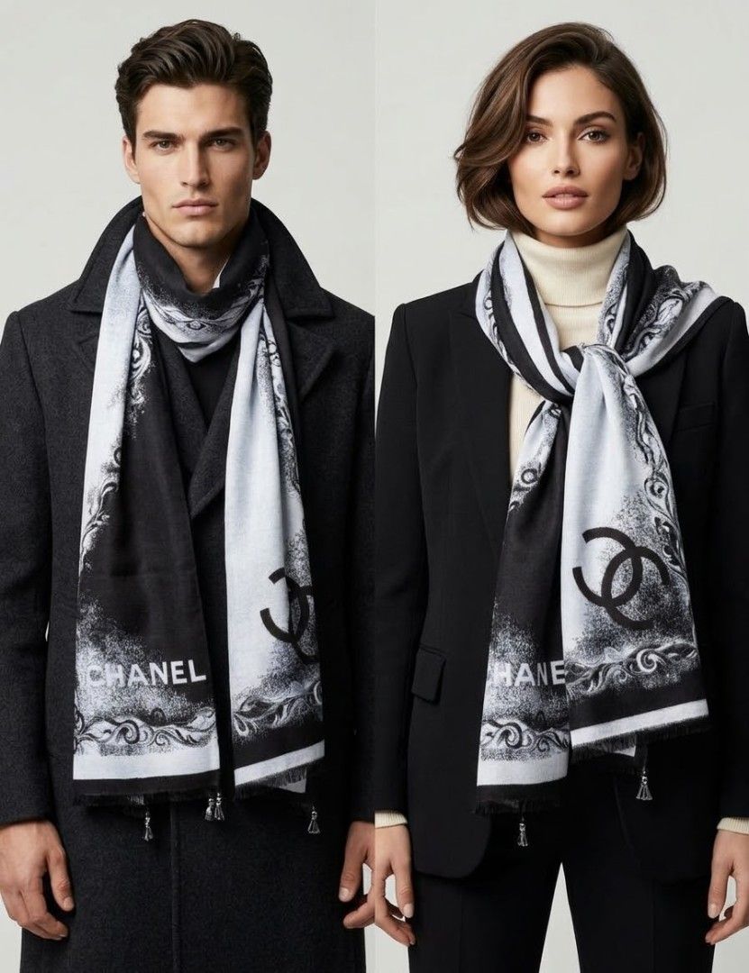 CHANEL scarf unisex (Category: Coats, Jackets and Outerwear) located in Baguio. Submitted by archival_thrifted.ph. (Listing ID 1468796009, Image 1). Description: FOR SALE‼️ .CHANEL UNISEX SCARF . EXCELLENT CONDITION .ISSUE STAINS NOT THAT VISIBLE .PHP 1400 PLUS SF .❌❌ COP/COD .MOP GCASH . COURIER J&T .BAGUIO AREA .DM FOR SURE BUYER TY.