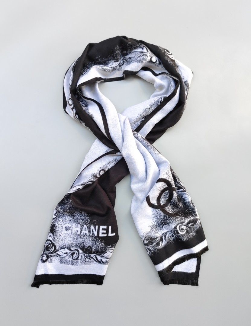 CHANEL scarf unisex (Category: Coats, Jackets and Outerwear) located in Baguio. Submitted by archival_thrifted.ph. (Listing ID 1468796009, Image 2). Description: FOR SALE‼️ .CHANEL UNISEX SCARF . EXCELLENT CONDITION .ISSUE STAINS NOT THAT VISIBLE .PHP 1400 PLUS SF .❌❌ COP/COD .MOP GCASH . COURIER J&T .BAGUIO AREA .DM FOR SURE BUYER TY.