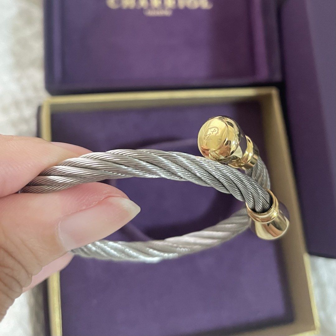 Charriol Geneva Cable Bangle Bracelet (S) (Category: Bracelets) located in Mandaluyong City. Submitted by krsch (Listing ID 1468739151, Image 3). Description: Selling my Charriol Geneva cable bangle bracelet. Includes box, outer box and paper bag Bought 17,950. April 2026.