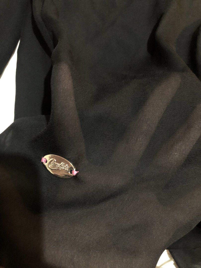 chic grunge 2000s alt translucent black button-up blouse (Category: Blouses) located in Manila. Submitted by blehgnbao (Listing ID 1468774621, Image 2). Description: 🤍 from cavite area • tried on then stored in closet •sheer material •auth candies top sf covered by buyer :) lalamove delivery & gcash payment only. dm for more details!.
