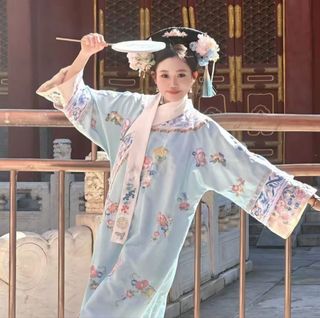 Traditional Chinese Qing Dynasty Style Red Wedding Costume Set, Women's ...