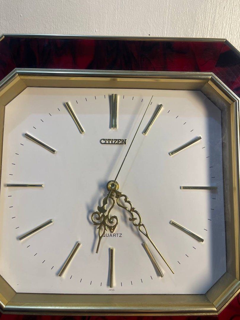 Citizen quartz octagonal (1980s) (Category: Clocks) located in Manila. Submitted by nicanicss (Listing ID 1468884773, Image 2). Description: Citizen quartz octagonal (1980s) Showa era octagonal gold tonebrass finish frame and ornate hands Goodworking condition Fresh from japan Made in japan Prestine condition 1,499.