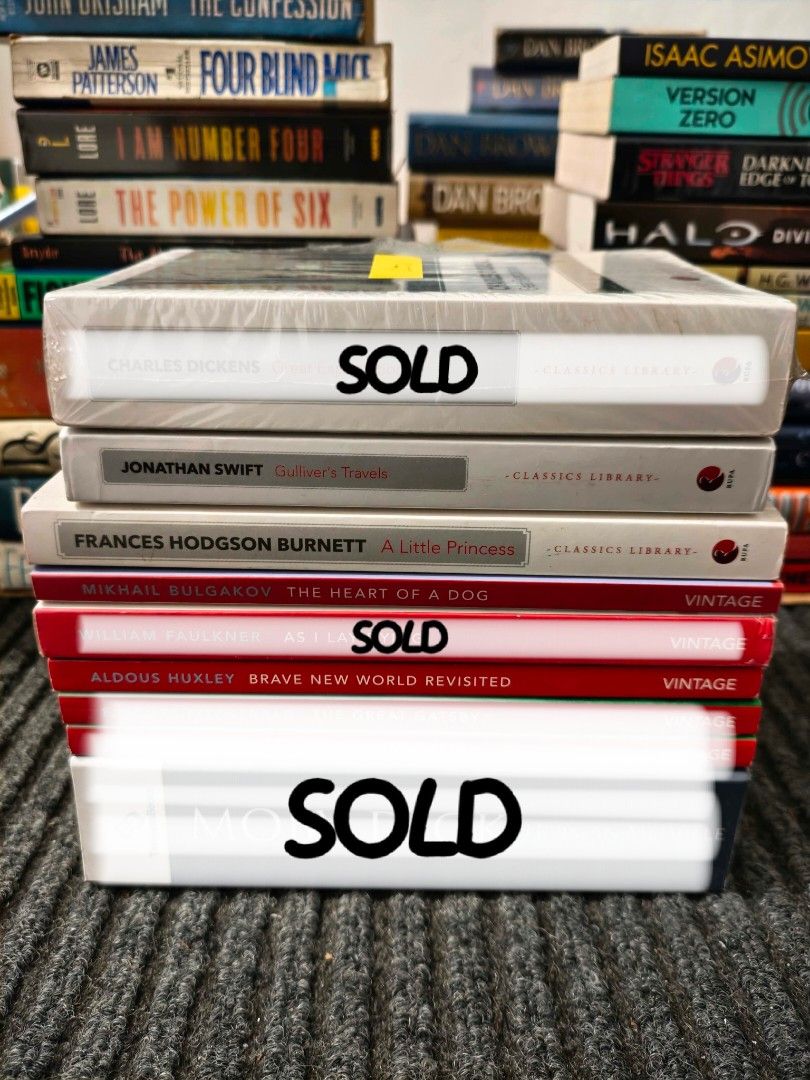 Classic Literature Books | Pre-Loved Classics (Category: Storybooks) located in Caloocan City. Submitted by age_neck0326 (Listing ID 1465784489, Image 1). Description: AVAILABLE TITLES • Brave New World Revisited — Aldous Huxley | ₱200 • The Heart of a Dog — Mikhail Bulgakov | ₱200 • Gulliver’s Travels — Jonathan Swift | ₱160 • A Little Princess — Frances Hodgson Burnett | ₱185 Book details: Brave New World Revisited Author: Aldous Huxley Genre: 
