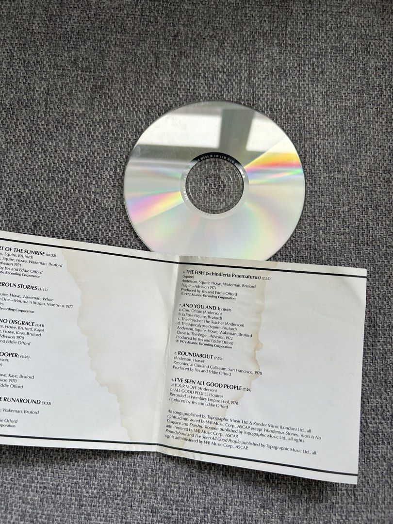 Classic Yes Music CD (Category: CDs & DVDs) located in Dasmarinas. Submitted by sfclosetcleanup (Listing ID 1468794794, Image 2). Description: .