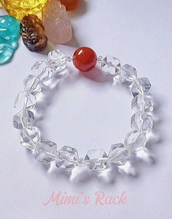 CLEAR QUARTZ + RED CARNELIAN POWER BRACELET (Category: Bracelets) located in Taguig. Submitted by mimisrack (Listing ID 1468929383, Image 2). Description: 🤍Clarity meets courage. Focus meets fire. -Amplifies intentions and sharpens decision-making -Boosts confidence and bold action -Powerful combo for new goals, business, and fresh starts -Diamond-cut with vibrant red energy -Perfect for boss moves and breakthrough moments -Wear it when you need