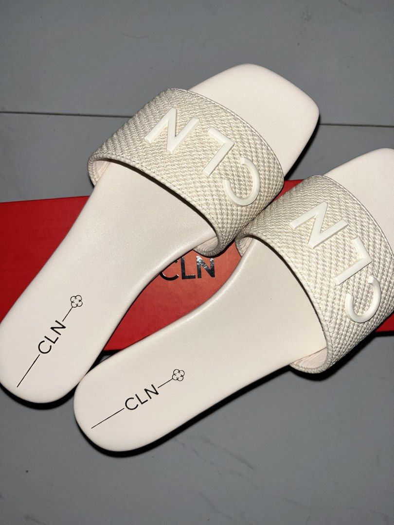 CLN Cream Slides Sandals with Box (Category: Flats & Sandals) located in Mandaluyong City. Submitted by yujee (Listing ID 1468829317, Image 1). Description: - Brand: CLN - Style: Flat cream slides - Packaging: Complete with the original red brand box - Condition: BRAND NEW meet up/lalamove LOC: Mandaluyong .