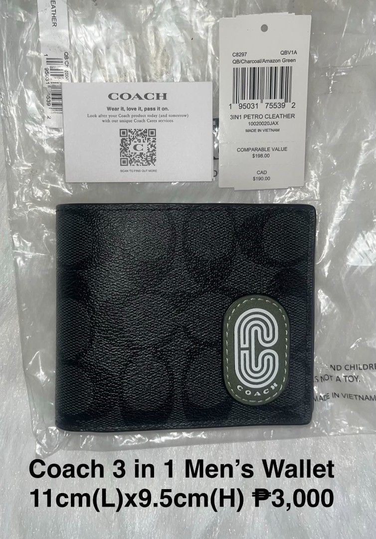 Coach 3 in 1 Men's Wallet (Category: Wallets & Card holders) located in Imus. Submitted by maria_pilayo (Listing ID 1468739212, Image 1). Description: Brand new. 💯 authentic..