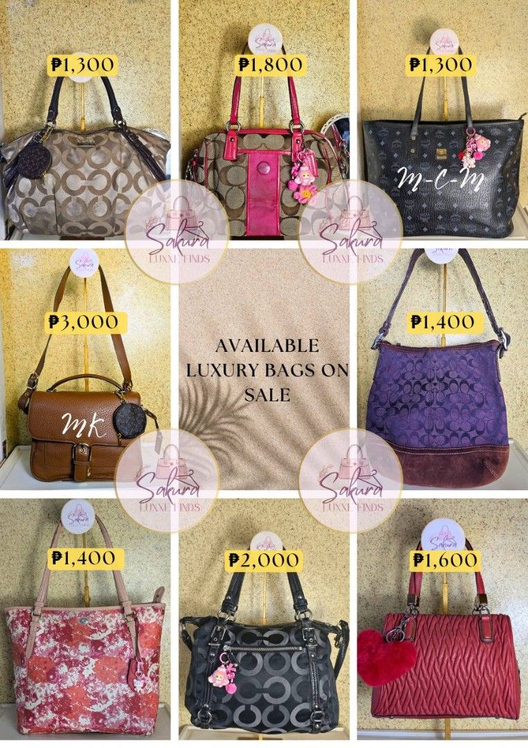 Coach & MK bags (Category: Purses & Pouches) located in Malolos. Submitted by sakuraluxxefinds03 (Listing ID 1468760080, Image 2). Description: Prices are posted in pics, slightly nego but strictly not for low ballers Dm me the screenshot of the pic you're interested in, for more photos and details.