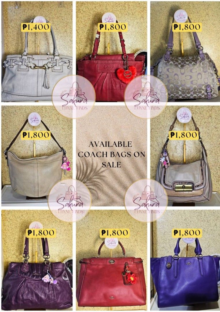 Coach & MK bags (Category: Purses & Pouches) located in Malolos. Submitted by sakuraluxxefinds03 (Listing ID 1468760080, Image 3). Description: Prices are posted in pics, slightly nego but strictly not for low ballers Dm me the screenshot of the pic you're interested in, for more photos and details.