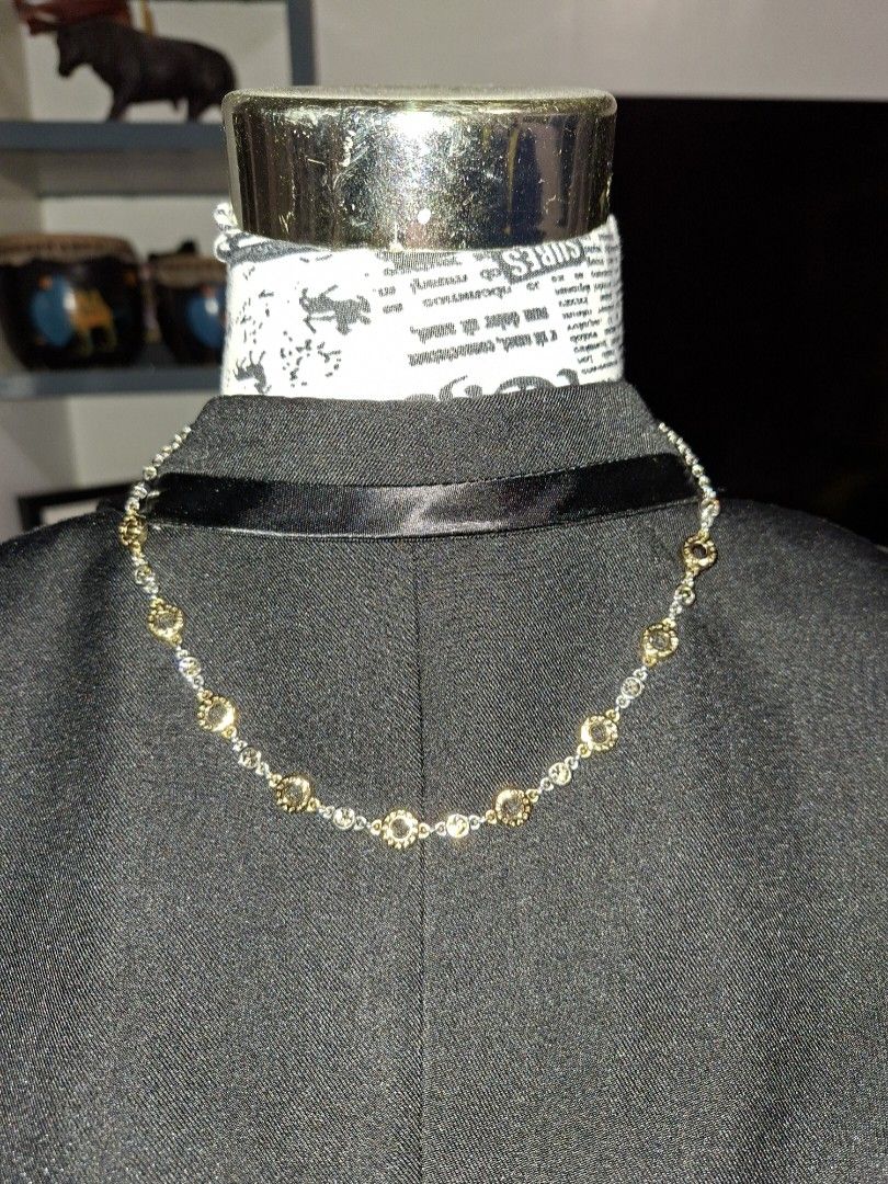 COACH F56412 Circle Necklace (Category: Necklaces) located in Manila. Submitted by mialiurshop (Listing ID 1465991039, Image 1). Description: - Authentic Coach necklace with striking interlocking circle pendant - Sparkling crystal details for an elegant touch - Trendy alternating silver and gold-tone chain links - Adjustable chain length with a secure lobster clasp closure - Includes original branded Coach box and store receipt from Off House.