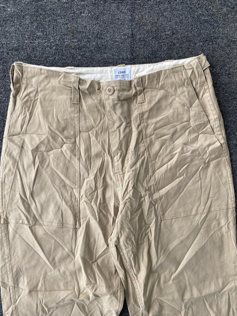 Coen Modern Baker Fatigue Pants (Category: Trousers) located in Zamboanga. Submitted by ak.hunt (Listing ID 1468820797, Image 3). Description: Coen Modern Baker Fatigue Pants Size xlarge Measurements Waist 33 Length 42 Rise 13 Thigh 13 Leg Opening 9 Condition: excellent Price:1600+sf Pm.