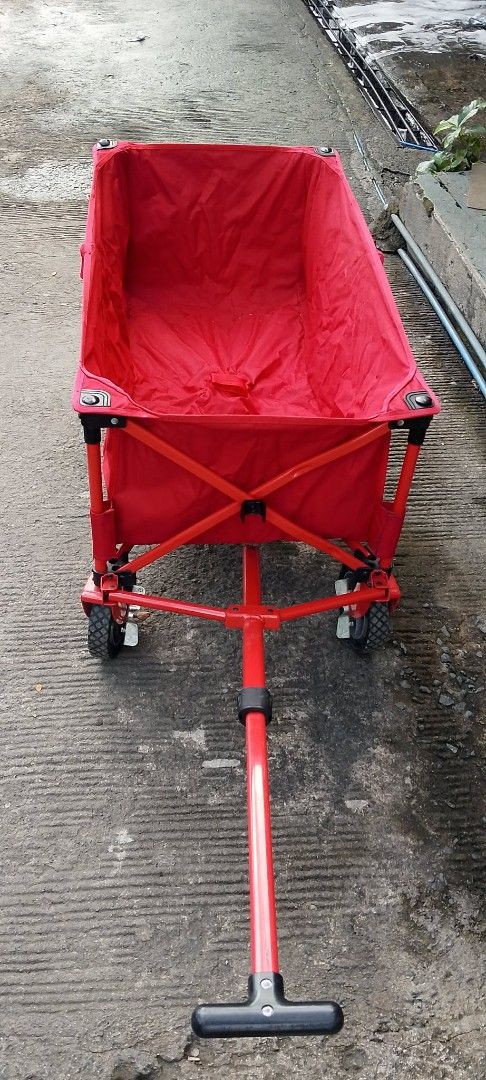 Coleman Red Outdoor Folding Utility Wagon (Category: Hiking & Camping) located in Quezon City. Submitted by jpnvintageonline (Listing ID 1468832595, Image 3). Description: Coleman Campers outdoor wagon In Good condition Minor Issue 1 wheel tormented plastic.