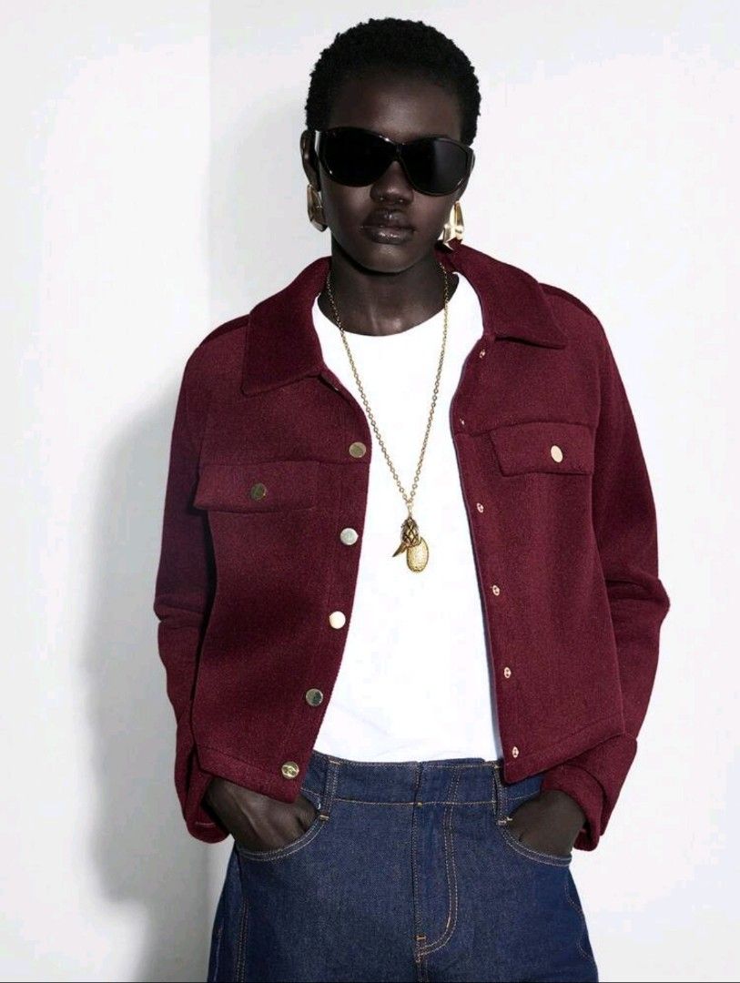 Collar Button Burgundy Autumn Jacket (Small) (Category: Coats, Jackets and Outerwear) located in Muntinlupa City. Submitted by its.joy (Listing ID 1468761606, Image 1). Description: 🏷️ bought original price ₱1,228.