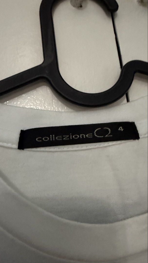 Collezione T-Shirt (Category: Shirts) located in Makati City. Submitted by clutterfreejia (Listing ID 1468754019, Image 2). Description: Store bought - Crew neck, short sleeves - Left chest pocket with colorful polka dot graphic print - Branding: Small green embroidered logo on the right sleeve - Back: Clean, solid white - Condition: Well-maintained and ready to wear Rfs: decluttering.