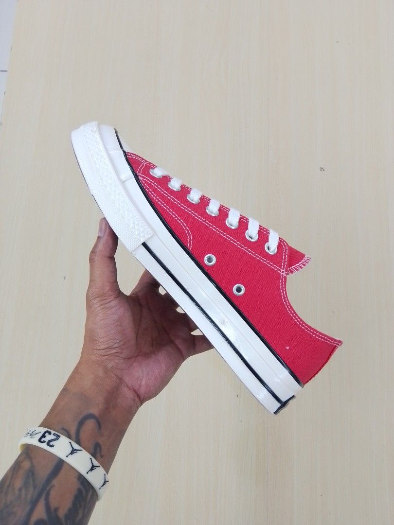 Converse Chuck Taylor "Red White" 🛒 (Category: Sneakers) located in Manila. Submitted by josier_181 (Listing ID 1468883279, Image 2). Description: Available now Ma'am/Sir Pm for more details Your order via lalamove COD or GCASH payment. Kung anong nasa post ko po yun po mismo ang dadating na item sa inyo 💯 Good quality and condition Thank you and God bless Womens Size Guide 5US - 36 EU/FR - 22CM 6US - 37 EU/FR - 23CM 6.5US - 37.5 EU/FR - 23.5CM