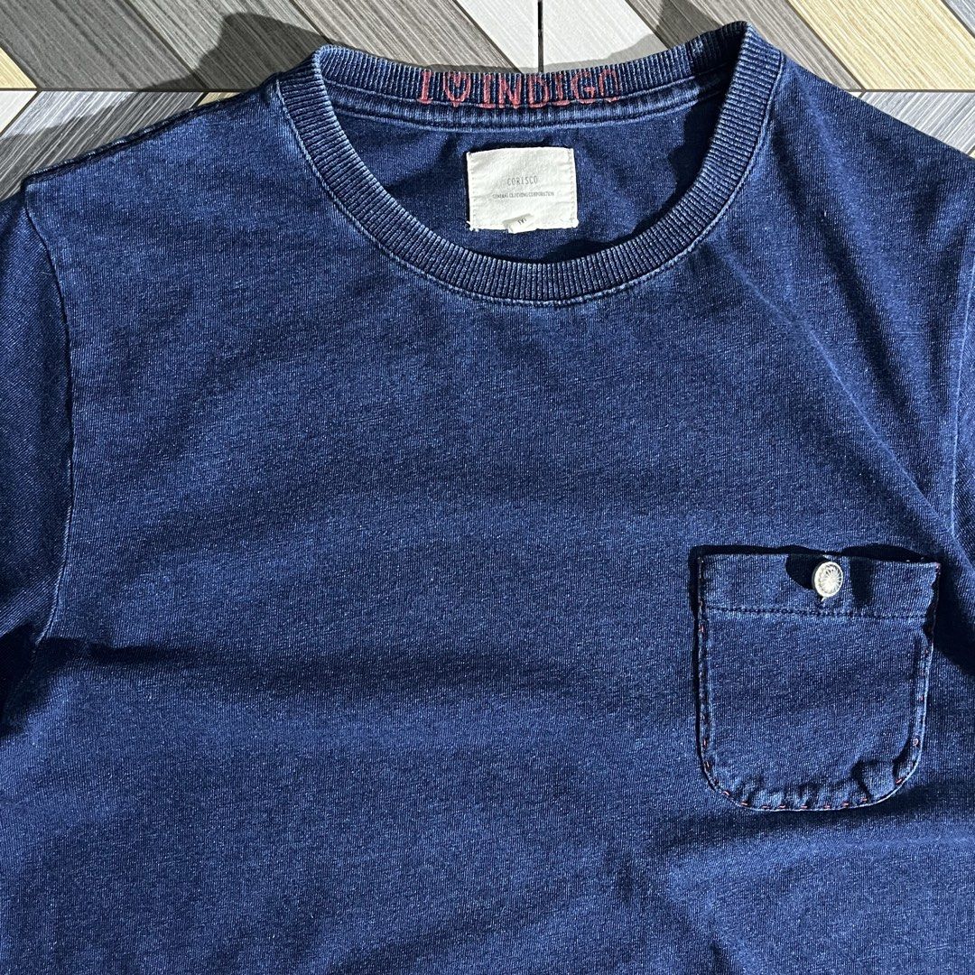 Corisco Indigo Pocket T-Shirt (Category: Tshirts & Polo Shirts ) located in Daraga. Submitted by th3cliquejunks (Listing ID 1468860045, Image 2). Description: Corisco Indigo Pocket T-Shirt Tagged Size: Medium Condition: 9.5/10 Flawless Measurement: Pit to pit: 20” Length: 26” - 1,100 Dm!.