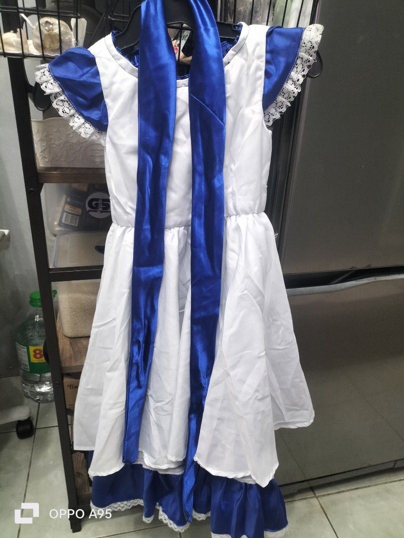 Costume Bundle Traditional Multi-colour Dress Sailor Uniform Devil Cloak (Category: Sets or Coordinates) located in Quezon City. Submitted by boybits1 (Listing ID 1468718480, Image 2). Description: Bawas gamit: Assorted costume for kids - Multi-item costume collection, selling everything as a set - Indigenous-style set: Traditional red-striped top, skirt, and feather accessories - Sailor set: Blue and white top, skirt, and cap with brand tag - De