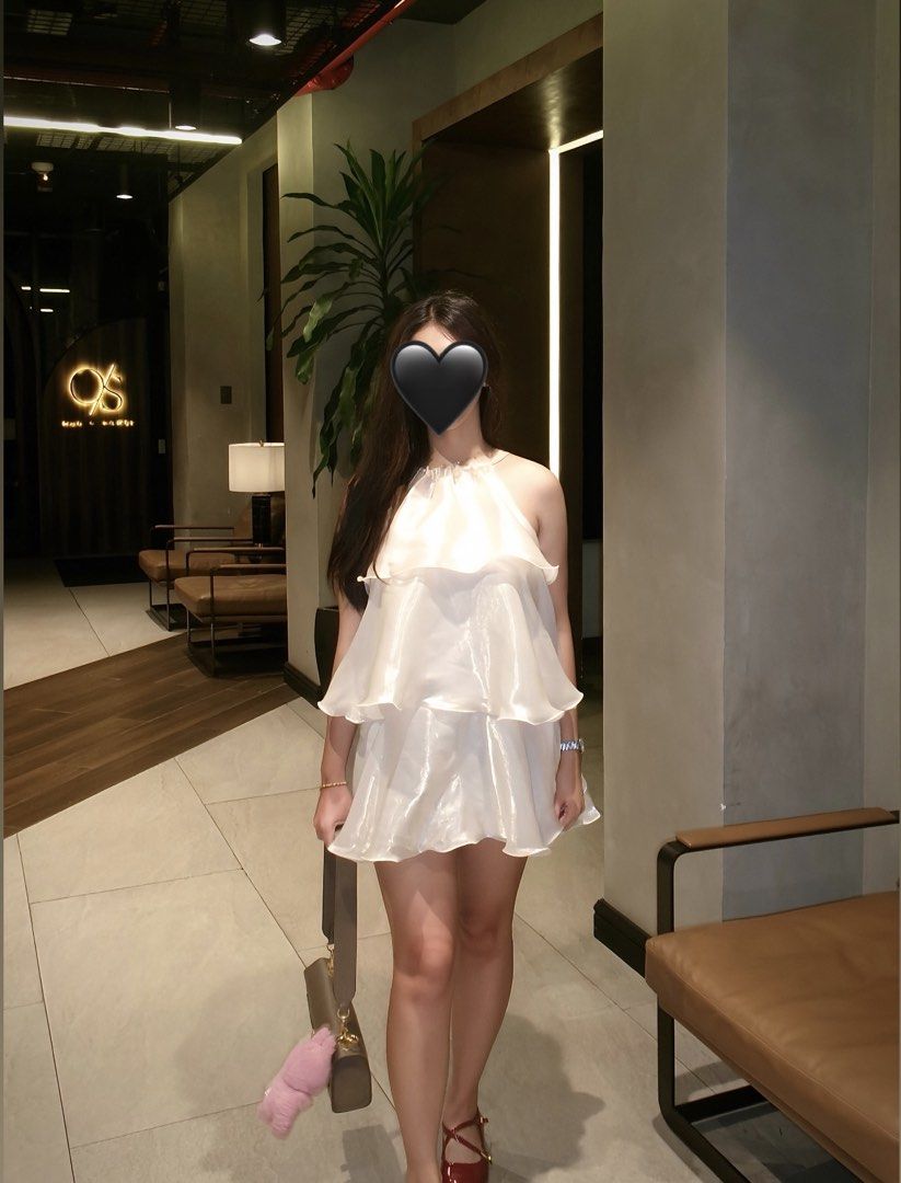 Cream Halter Tiered Ruffle Mini Dress (Category: Dresses) located in Manila. Submitted by reinetxnx (Listing ID 1468734688, Image 1). Description: Size: Small (see pic for reference) Bust: 32-34 Waist: 23-29 Hips: 34-39 Actual when worn on pic Reference: Height - 5’1 Waist - 25 Bust - 36 Used ONCE Location: Mandaluyong Avail Same day delivery via Grab/Lalamove (shouldered by buyer).