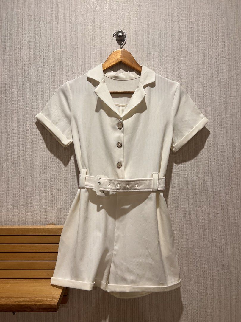 Cream Romper Short Set (Category: Rompers) located in Manila. Submitted by preloved_items122 (Listing ID 1468799504, Image 1). Description: .