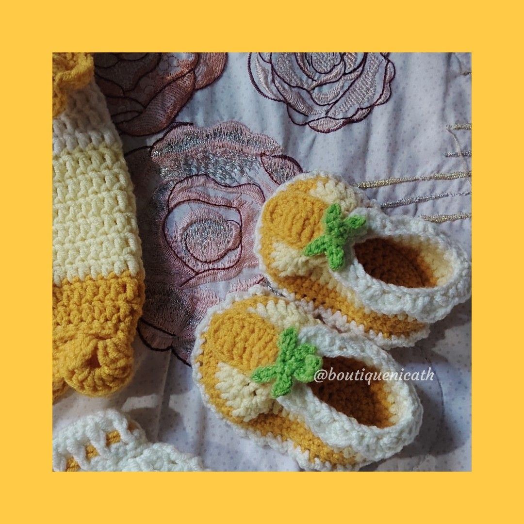 crocheted pineapple themed set of coordinates for babies 🍍 (Category: Babies & Kids Fashion) located in Hermosa. Submitted by lcvelycath (Listing ID 1468891793, Image 2). Description: Up for crocheted item for 0-3 month old baby, then you're in the right post. Selling by set only (all items on the picture are included). 100% handmade Location: Palihan, Bataan Mode of Payment: Gcash Mode of Delivery: JNT or Meet up (around Palihan only).