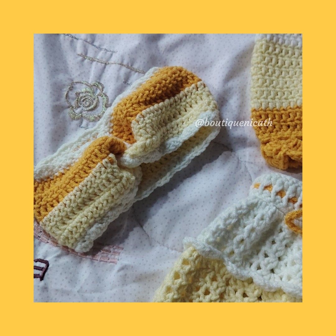crocheted pineapple themed set of coordinates for babies 🍍 (Category: Babies & Kids Fashion) located in Hermosa. Submitted by lcvelycath (Listing ID 1468891793, Image 3). Description: Up for crocheted item for 0-3 month old baby, then you're in the right post. Selling by set only (all items on the picture are included). 100% handmade Location: Palihan, Bataan Mode of Payment: Gcash Mode of Delivery: JNT or Meet up (around Palihan only).
