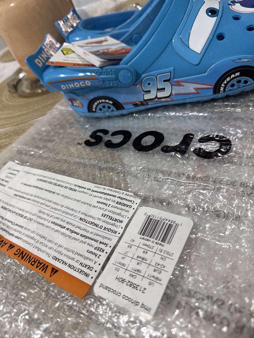 Crocs X Dinoco Mcqueen Cars collab (Category: Shoe inserts & accessories) located in Dasmarinas. Submitted by great______finds (Listing ID 1468742660, Image 3). Description: Authentic Bought at crocs moa and only used once RFS: Hindi kasya Last price posted M9 W11.