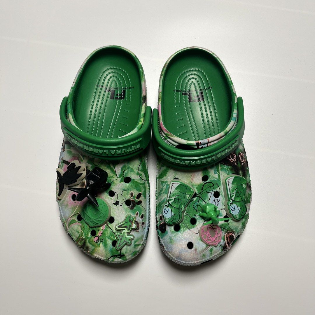 Crocs x Futura Laboratories (Category: Slippers and slides) located in Calamba. Submitted by _limitedsupply (Listing ID 1468873066, Image 1). Description: Crocs x Futura Laboratories Size: 5 Mens / 7 Womens Condition: Excellent 🏷️₱3,000 + sf.