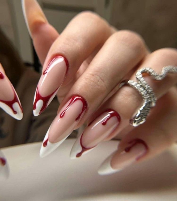 Custom Press-on Nails (@Vixen Nails) (Category: Hands & Nails) located in Manila. Submitted by prelovedbynicolae (Listing ID 1468774649, Image 1). Description: Pricing - ₱250 base price (plain) - ₱450 moderate design - ₱600 complex Message me for inquiries 👻🩸.