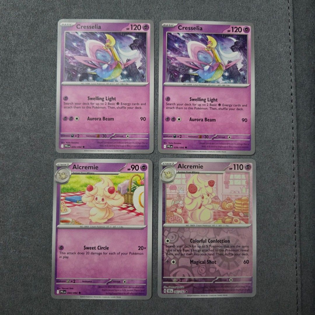 Pokemon Cutemon Psychic (Category: Raw Singles) located in Taguig. Submitted by aeri______99 (Listing ID 1468818307, Image 3). Description: ⋆ 10 php each ⋆ 100php for 11pcs (you may check other C/UC listings) ⋆ These are well taken care of 🩷 bulk from my personal rips ⋆ Alcremie 65 is rev holo (3rd pic lower right) ⋆ The rest are C/UC. ⋆ No packaging fee. I'll ship with reused sleeves, toploaders, and box. sold: alcremie, alcremie rev, drifloon 